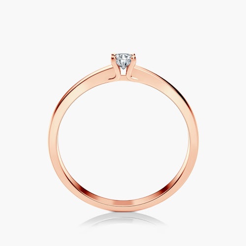 Pierścionek zaręczynowy SAVICKI: różowe złoto, diament